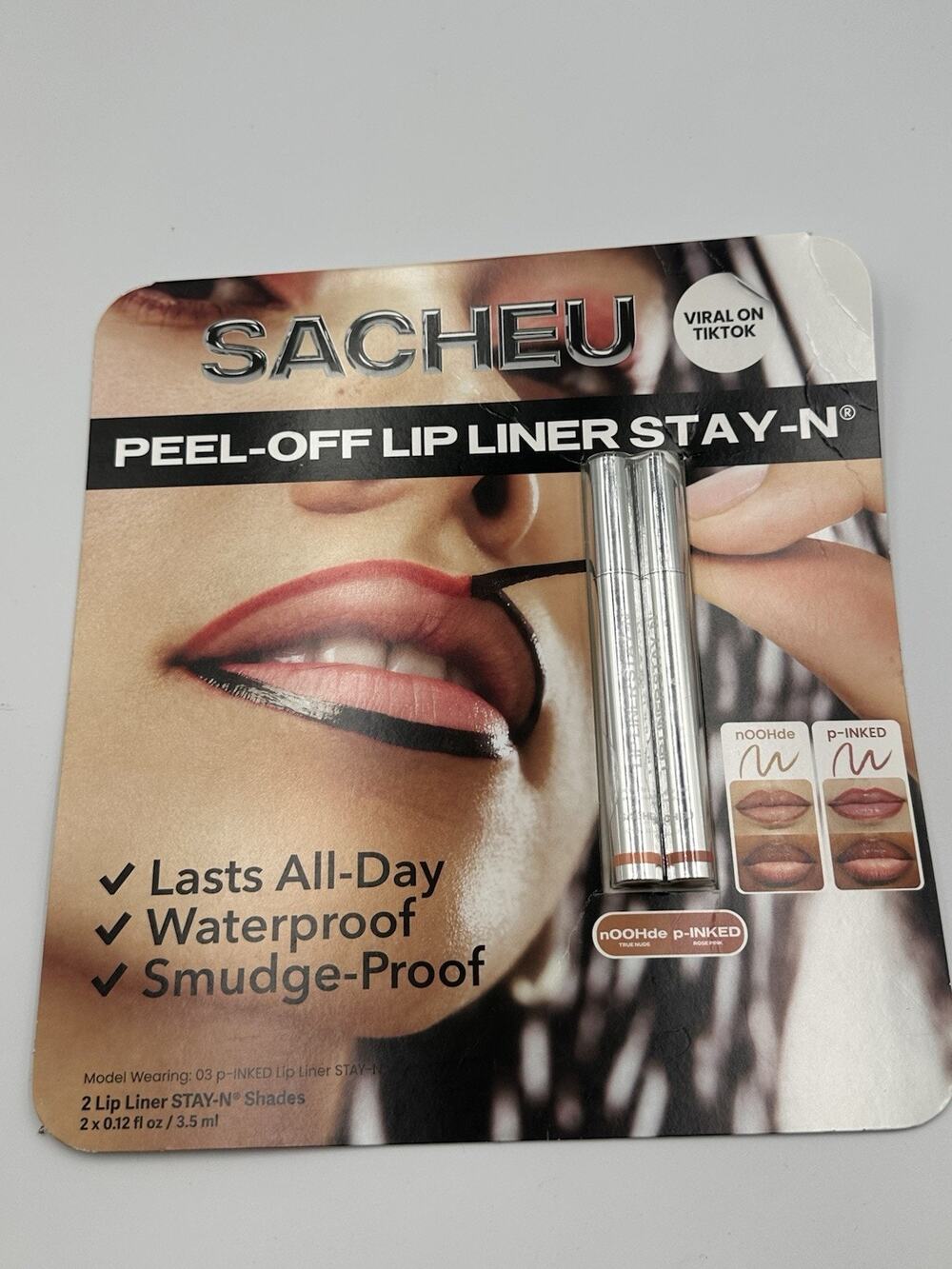 SACHEU 2 Lip Liner STAY-N Shades PEEL-OFF LIP LINER STAY-N (Open Box)